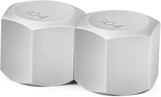 ChillWaves 304 Stainless steel Pipe Fitting, Hex End Cap Pipe Fitting，2" NPT Female，Thread Adapter(2-PACK)