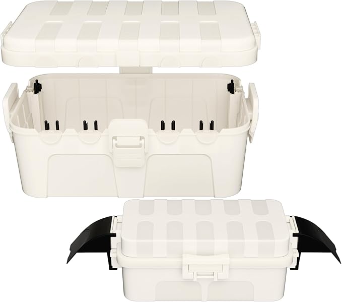 Flemoon 2-Piece Outdoor Waterproof Electrical Box Set – 12.5" x 8.5" x 5" Large & 8.1" x 4.9" x 3.1" Small Weatherproof Electrical Boxes for Power Strips, Outlets, Holiday String Lights, White
