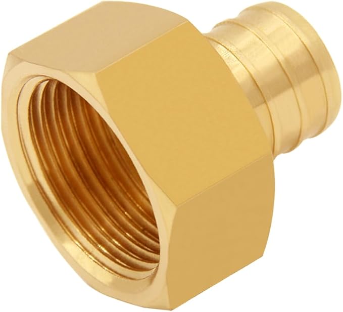 8PCS LF Brass 3/4 Inch PEX Barb to 3/4 NPT Female Straight Coupling Pipe Crimp Fitting