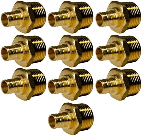 XFITTING 3/4 inch Pex x 1 inch Male NPT Adapter, 24-4-7=10X, 10 Pieces