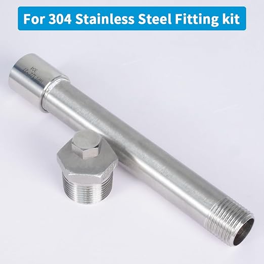 Quickun Stainless Steel Reducing Hex Bushing, 3/4" Male NPT to 1/2" Female NPT, Reducer Bushing Pipe Hose Fitting(Pack of 1)