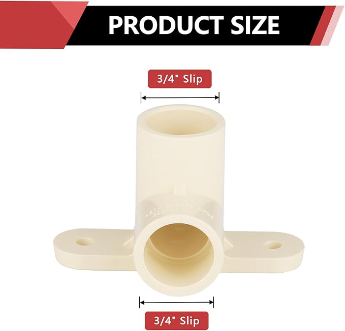 (Pack of 10) EFIELD CPVC Pipe Fitting, 3/4"Slip x 3/4"Slip CPVC-CTS 90-Degree Drop Ear Elbow(Wing Elbow),(CPVC047-10)