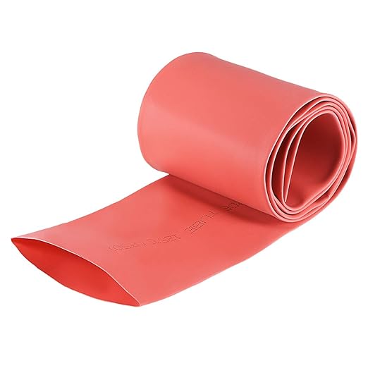 uxcell Heat Shrink Tubing, 2"(50mm) Dia 80mm Flat Width 2:1 Rate Shrinkable Tube Cable Sleeve 1m - Red