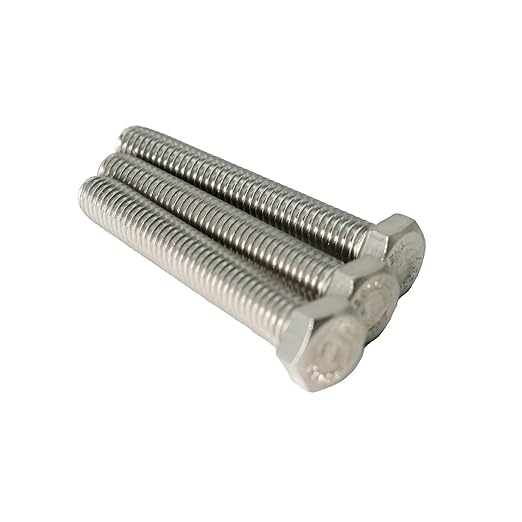 3/8"-16 X 1/2" (25pc) Stainless Steel Hex Head Screw Bolt, Fully Threaded, Stainless Steel 18-8 (304), Plain Finish,by SANTIE