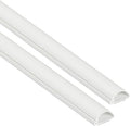 D-Line Half Round Cord Hider, Patented Cable Cover, Hide TV Wall Mount Wires, Raceway for Cords, Decorative Wire Covers, Paintable, Adhesive Cable Concealer, 2X 0.78in W x 0.39in H x 39in L, White
