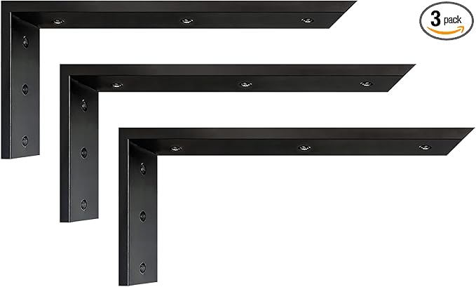Countertop Support Bracket 18 inch 3 Pack Granite Countertop Bracket 18" x 8" x 2 1/2" Heavy Duty Shelf Bracket L Bracket Mantel Corbels for Wood/Quartz/Concret/Laminate Countertops