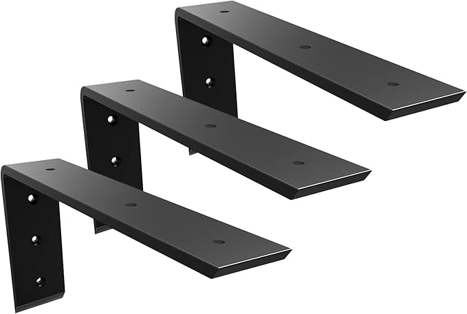 Countertop Support Brackets 10 Inch Heavy Duty 0.4 Inch Thick Countertop Hidden Bracket 10"x6"x2.5" L Bracket Metal Corbels for Quartz/Granite/Wood/Concrete/ Laminate Countertops (3pack)