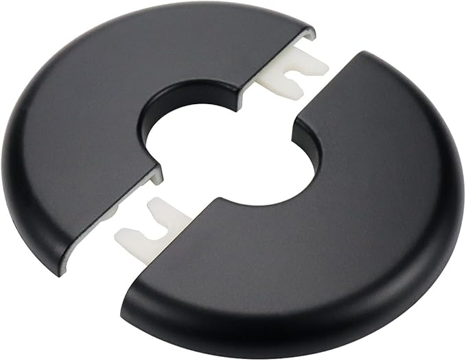 2 Pcs Wall Split Flange, ABS Round Self-Adhesive Escutcheon Plate Buckles Design for 0.86"/22mm Diameter Pipe