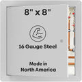 Best 8" x 8" Universal Access Panel – Flush Steel Door with Exposed Flange for Walls or Ceilings, 16-Gauge Cold Rolled Steel Frame, Screwdriver Cam Latch, White Powder-Coat Primer Finish, BA-UAP