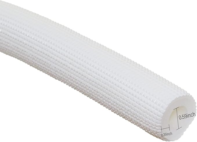 Pipe Insulation Tubing, BESUNTEK 6ft Heat Preservation Insulated Foam Tubing Handle Grip Support, for Water Pipes, air Conditioning Pipes (0.59" × 0.39", White, BESUNTEK-121)