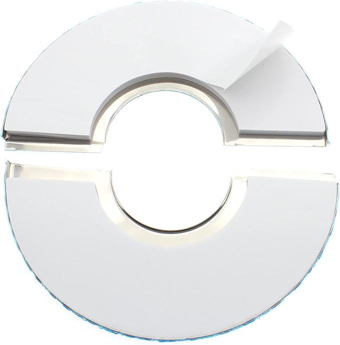 4 Pcs 2.0 Inch Wall Split Flange Stainless Steel Round Escutcheon Plate Wall-Mounted Self-Adhesive Water Pipe Cover for Water Pipe Faucet Decoration Accessories
