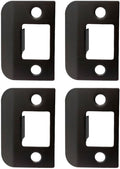 QCAA Solid Brass Extended Lip Strike, 1-1/2"X2-1/4", Oil-Rubbed Bronze, 4 Pack, Made in Taiwan