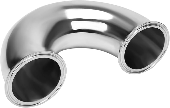 DERNORD 3" Tube OD Elbow 180 Degree Sanitary Pipe Fitting SS304 Tri Clamp 3 Inch