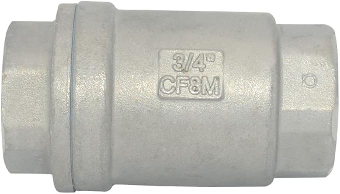 3/4" NPT Female WOG1000 Check Valve,Spring Loaded In-line Low Cracking Pressure,Stainless Steel SS316 CF8M