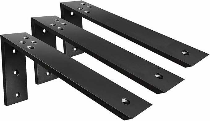 Countertop Support Brackets 3 Pack L Bracket Countertop Brackets 14" x 6" x 2.5" Heavy Duty 3/8" Thick Shelf Brackets Metal Corbels L Shape Bracket for Wood Shelf/Quartz/Granite/Concret Countertops