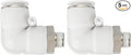 PATIKIL Push to Connect Fitting, 5 Pack Pneumatic Air Elbow Quick Connector 1/4"PT Male Thread x 14mm Tube 90 Degree Connect Tubing Elbow Air Tube Fitting Pneumatic Quick Adapter, White