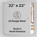 Best 22" x 22" Universal Access Panel – Flush Steel Door with Exposed Flange for Walls or Ceilings, 16-Gauge Cold Rolled Steel Frame, Screwdriver Cam Latch, White Powder-Coat Primer Finish, BA-UAP
