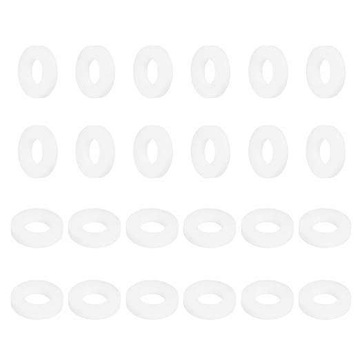 MECCANIXITY PTFE Flat Washers, 24Pack 12mm OD 6mm ID 2mm Thick Sealing Spacer Gasket Ring for Faucet Pipe Hose Bolt Machinery, White