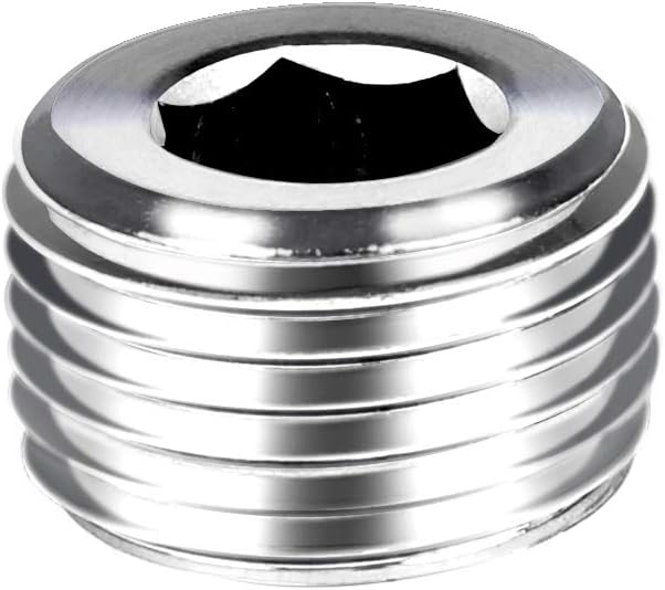Joywayus Stainless Steel Internal Hex Countersunk Thread Socket Pipe Plug 1"NPT Male