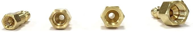 Industrial Style Plug to Female SAE 45-degree Flare Fittings | Adapters to Winterize Blow out Backflow Preventer and Pressure Vacuum Breaker (PVB) for Sprinkler Systems (Solid Lead-Free Brass)