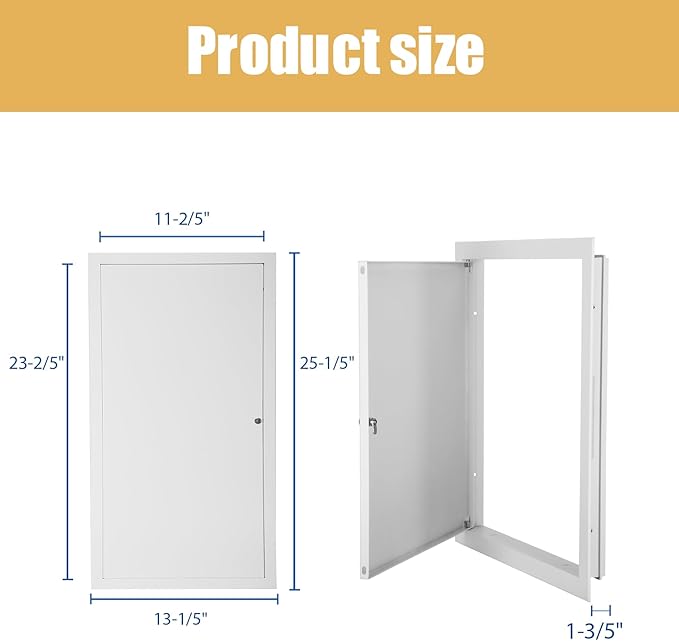 Thicken 1mm 12 x 24 Access Panel for Drywall,Attic Door, Ceiling Access Panel for Drywall,12x24 Metal Access Panels are Thickened to 1mm to Solve The Problem of Fragile Panels(Screwdriver Latch)