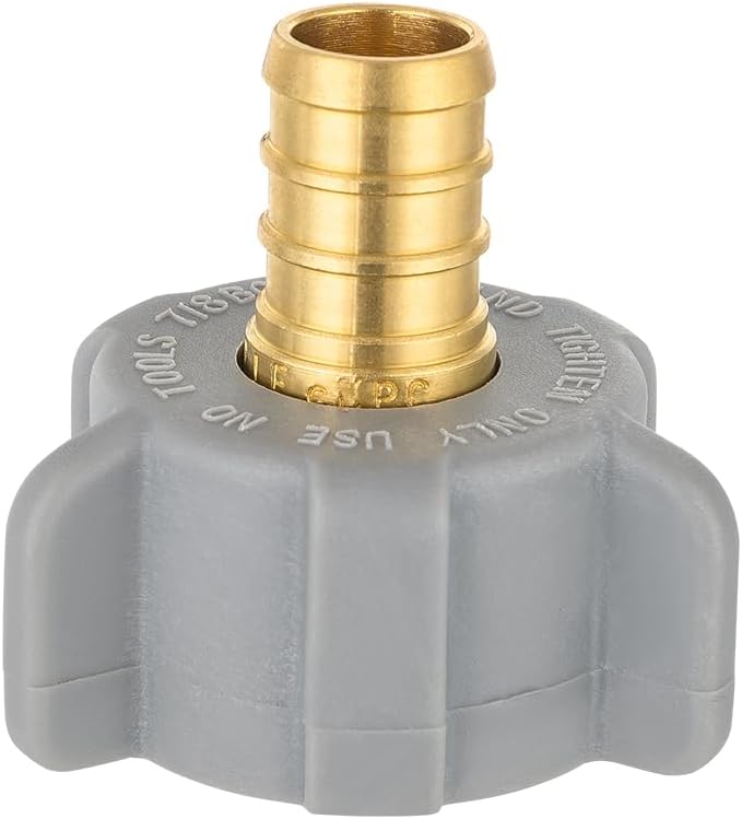 (Pack of 2) EFIELD 1/2 Inch Pex X 7/8 Inch Toilet Ballcock Swivel Straight Adapter, Brass Plumbing Fittings (2),(PEX1807307-2PCS)