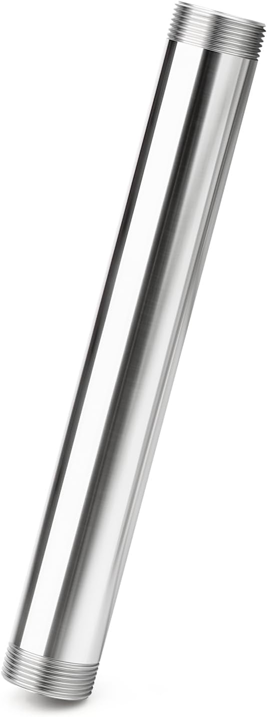 TAISHER 1PCS Stainless Steel Pipe Fittings, 1-1/2" NPT Male x 1-1/2" NPT Male Threaded, 16" Length Nipple Cast Pipe