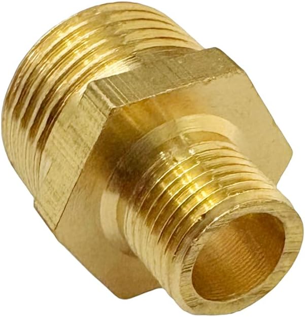 3/8" x 1/8" Male Threaded Hex Nipple Reducer Brass NPT Pipe Fitting Adapter Straight Connectors Pack of 2