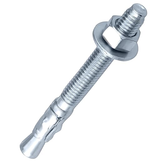 3/8" Wedge Anchors Zinc Plated Heavy Duty Fastener for Concrete (24, 3/8" x 3-3/4")