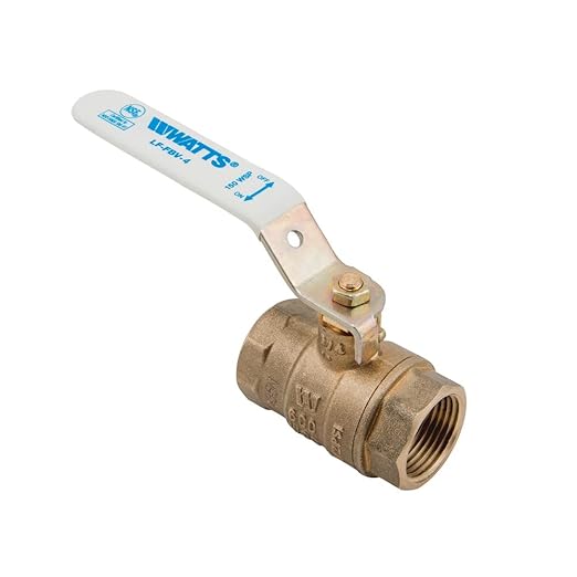 Watts LFFBV-4 Series 3/4" Lead-Free 2-Piece Full Port Chrome-Plated Brass Ball Valve with Female Threaded End Connections, Copper Silicon Alloy Body, Adapter, Steel Handle