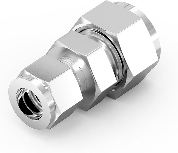 TAISHER 1PCS 304 Stainless Steel Compression Tube Pipe Fitting Connector, 3/4" Tube OD x 1/2" Tube OD Straight Adapter