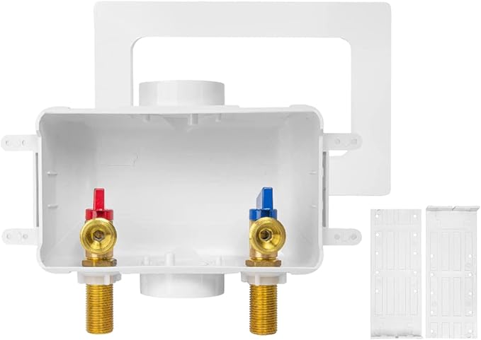 Washing Machine Outlet Box,1/2 Inch Sweat MIP x 3/4 Inch MHT Connection Laundry Outlet Boxes,Washer Plumbing Fittings Box with Center Drain