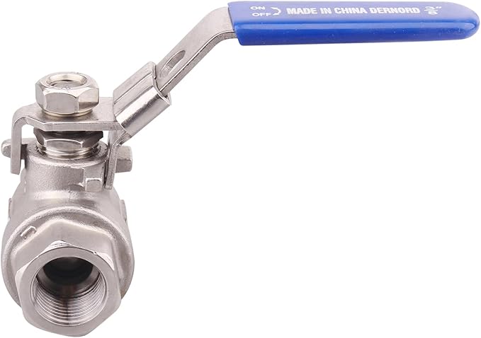 DERNORD 2 Pack Stainless Steel 304 Ball Valve, Full Port Heavy Duty for WOG with Locking Device (3/8" NPT)