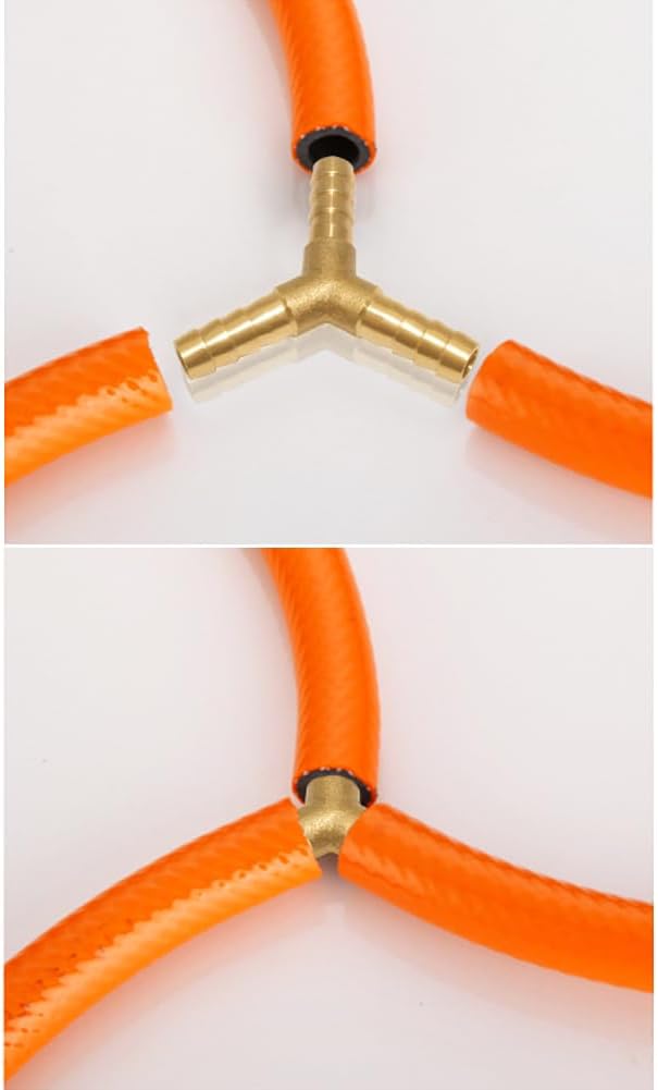 3PCS Solid Brass 1/4"OD Barb Fittings Y 3-Way Union Intersection Hose Barb Fitting for Water/Oil/Gas