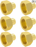 Hooshing 12PCS 3/4 inch Pex Female Adapter PEX 3/4" to 3/4" NPT Female Thread Adapter Brass Crimp Fittings