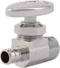 SharkBite 1/2 Inch MPT Crimp Multi-Turn Straight Stop, Brass Plumbing Fitting, PEX Pipe, PE-RT, 23061LF