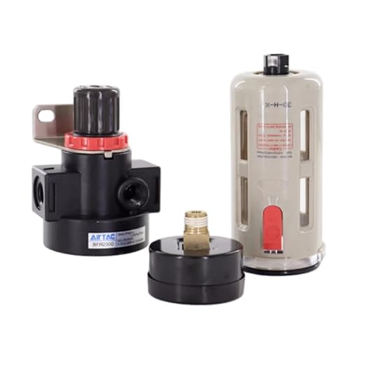 Compressed Air Pressure Filter Regulator Airtac BFR2000 1/4'' NPT 0-140 PSI Combo Piggybac Adjustable,Bracket,Gauge Semi-Auto Drain