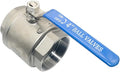 316 Stainless Steel 1/8"~3" Full Port Ball Valve with Blue Vinyl Handle, NPT Female x Female Thread,1000 WOG (4")
