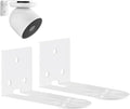 2 Pack Metal Wall Mount for Google Nest Indoor Cam 2nd Gen, Adhesive or Screw Mounting Bracket, No-Drill Shelf Holder for Better View, Durable White Camera Mount for Wall, Deck, Room