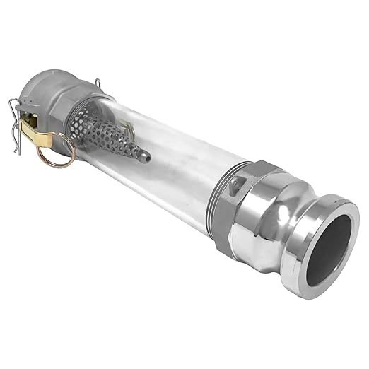 Gloxco 2" in-line Camlock Polycarbonate Sight Glass and Strainer Assembly (CAM-20-SGST-PCAL)