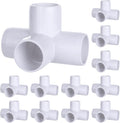 12 PCS 1 Inch PVC Fittings - 4 Way Pipe Fittings Tee Corner Connector Fitting, PVC Furniture Joint Corner Fitting for Building Furniture Greenhouse Shed Pipe Fittings Tent Connection