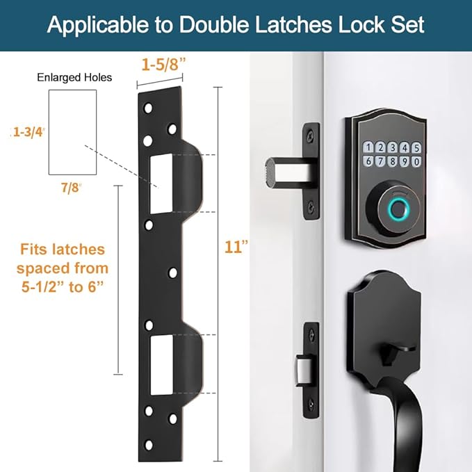 Door Strike Plate Oil Rubbed Bronze, with Reinforced Torx/Star Screws & Bit, Double Hole Reinforcement Latch Striker for Exterior/Interior Deadbolt Door Knob(1, Oil Rubbed Bronze)
