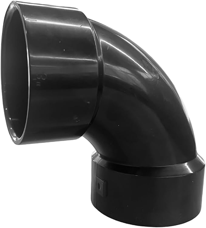 LESSO 3" ABS 90 Degree Sweep Elbow, 3 inch ABS Pipe Fittings High Flow Capacity White for Plumbing and Pool Systems, SCH40 Black