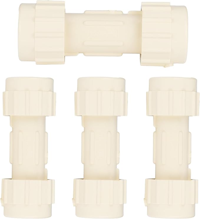 (Pack of 4) EFIELD 1/2"Compression Coupling,CPVC Fittings for Plumbing Installations and Repair (1/2"x1/2"COM),(CPVC048-2-4PCS)