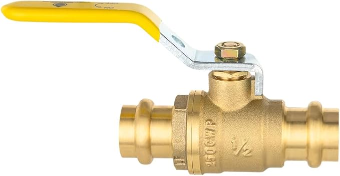 (Pack of 5) EFIELD 1/2" Copper Press Ball Valve with EPDM O-ring,1/4- Turn Full Port Shut Off Stop Ball Valve For Copper Tubing Connection, LF Brass,(VALVE242-5PCS)