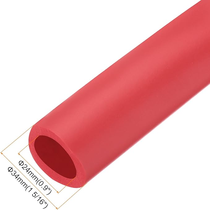 uxcell Foam Tubing for Handle Grip Support, Pipe Insulation Outside Pipe Lagging, 24mm(0.9") ID 34mm(1 5/16") OD 1m Red