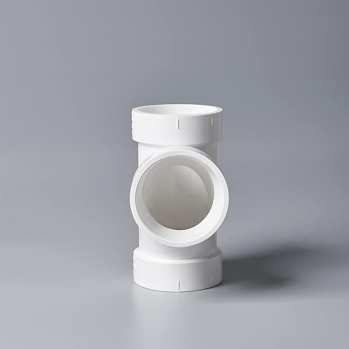Rainbow Dream 1-1/2 Inch DWV PVC Tee Pipe Fitting Adapter - 2 pcs, White