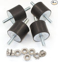 M12 Rubber Vibration Isolator Mounts Double Stud Shock Absorber Isolation Anti Vibration Silent-Blocks for Car Boat Bobbins Motors Compressors Pumps, 4pcs M12x37-60x50mm with 8pcs LockNuts