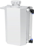 EVIL ENERGY Radiator Coolant Overflow Tank, Coolant Recovery Tank Aluminum 2L Silver