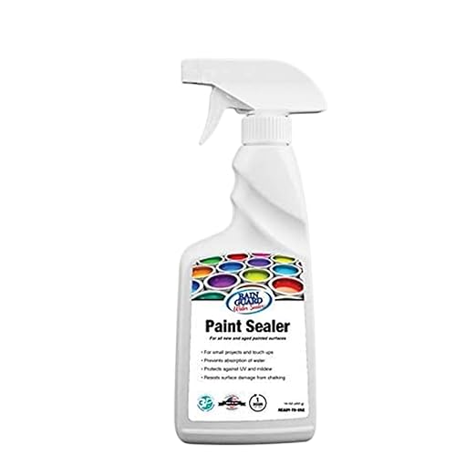 Rain Guard Paint Sealer Spray 16 oz | Ready to Use | Protects Painted Concrete, Wood, Stone | Silane/Siloxane Acrylic Waterproofer | UV Resistant | Fast Drying | Semi-Satin Finish